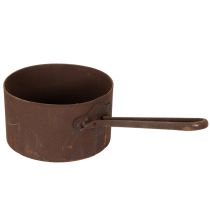 gjenstander Metallpotte, blomsterpotte, rustfarget panne, dekorativ gjenstand, Ø20 cm H11 cm