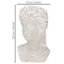 gjenstander Plantepotteskulptur kvinne støpt stein antikk utseende 21×17,5×33,5cm