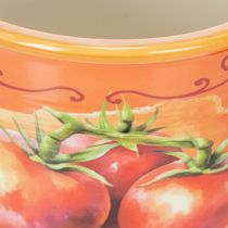 gjenstander Tomatplantepottesett, dekorative blomsterpotter i keramikk for kjøkken og retrodekor, 14 cm, sett med 3
