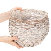 gjenstander Rund vevd kurv, stor dekorativ kurv til planting, 23 cm