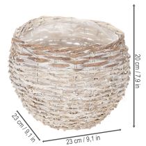 gjenstander Rund vevd kurv, stor dekorativ kurv til planting, 23 cm