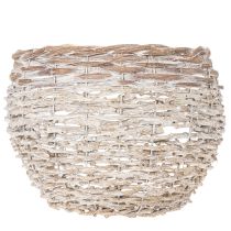 gjenstander Rund vevd kurv, stor dekorativ kurv til planting, 23 cm