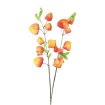 Kunstig blomst oransje lyktblomst Physalis dekorative silkeblomster 93cm 2stk