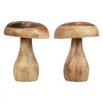 gjenstander Tresopp dekorative sopp tre naturlig høstdekor Ø10cm H12cm 2stk