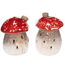 gjenstander Sopphus Fyrhus Dekorativ Figur Fluesopp med Peis 10cm 2 stk
