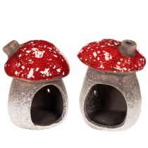 gjenstander Sopphus Fyrhus Dekorativ Figur Fluesopp med Peis 10cm 2 stk