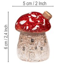 gjenstander Sopphusdekorasjon Miniatyr Fluesopp 6 cm 2 stk