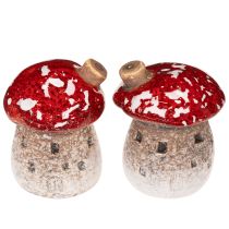 gjenstander Sopphusdekorasjon Miniatyr Fluesopp 6 cm 2 stk