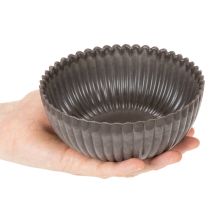 gjenstander Ribbet bolle, antrasitt, dekorativ bolle, rund, 15 cm, 2 stk.