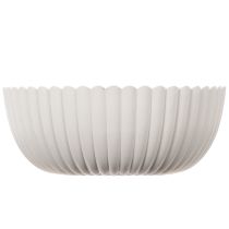 gjenstander Rund, riflet bolle i hvitt for allsidig dekorasjon, 15 cm, 2 stk.
