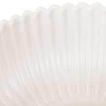gjenstander Rund, riflet bolle i hvitt for allsidig dekorasjon, 15 cm, 2 stk.