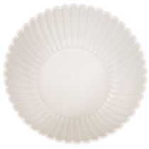 gjenstander Rund, riflet bolle i hvitt for allsidig dekorasjon, 15 cm, 2 stk.