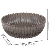 gjenstander Rund, rillet skål, dekorativ beholder for blomsteroppsatser, 20 cm, 2 stk.