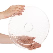 gjenstander Dekorativ gjennomsiktig rund bolle med fot, 32 cm