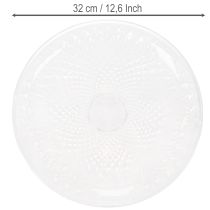 gjenstander Dekorativ gjennomsiktig rund bolle med fot, 32 cm