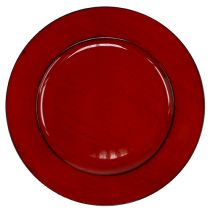 Plastplate Ø33cm rød-svart
