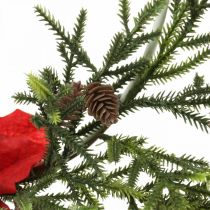 gjenstander Dekorativ krans julestjerne og nåletre greiner kunstig Ø30cm