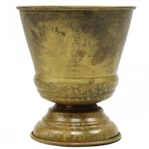 gjenstander Vintage planter metall kopp vase messing Ø11,5cm H13,5cm