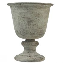 gjenstander Kopp antikk metall kopp vase grå/brun Ø18,5cm 21,5cm