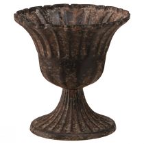 gjenstander Kopp vase dekorativ kopp metall brun antikk Ø14cm H12cm