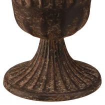 gjenstander Kopp vase dekorativ kopp metall brun antikk Ø14cm H12cm