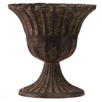 gjenstander Kopp vase dekorativ kopp metall brun antikk Ø14cm H12cm