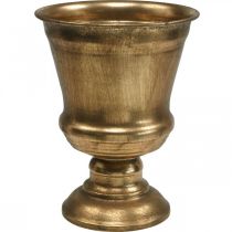 Beger vase gull look beger antikk dekorasjon metall Ø14cm H18,5cm