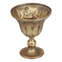 Kopp vase dekorasjon kopp metall beger gull antikk Ø13cm H15,5cm