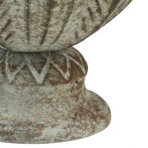 gjenstander Kopp vase metall dekorative kopp brun hvit Ø15cm H12,5cm