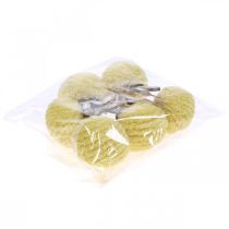 gjenstander Dekorativt anheng kanin gul kanin dekorasjon påske Ø7cm 6 stk