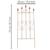 gjenstander Espalier med hjertemotiv, klatrehjelp i romantisk stil for hagestier eller terrasser, 101 cm