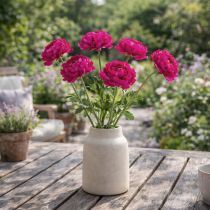 gjenstander Kunstig ranunkel som en enkelt blomst for tidløs og allsidig interiørdesign, 51 cm, 3 stk.