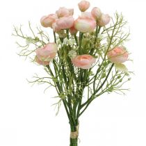 Kunstig Ranunkelbukett Blomsterdekorasjon Silkeblomster Rosa L37cm