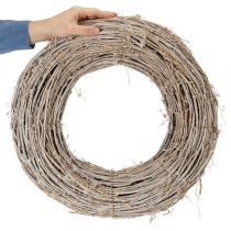 gjenstander Dekorativ krans, rottinggrener, hvitvasket, for kreativ design, 50 cm