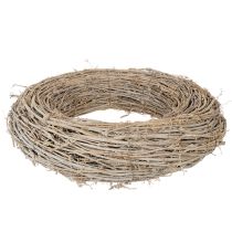 gjenstander Dekorativ krans, rottinggrener, hvitvasket, for kreativ design, 50 cm