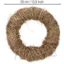 gjenstander Krans av naturmateriale, naturlig dekorativ krans for DIY-prosjekter, 35 cm