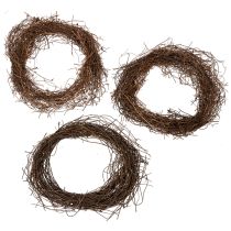 gjenstander Naturlig vinrankekrans Ø15 cm, sett med 10 - Ideell til høst-, jul-, påske- og begravelsesdekorasjoner