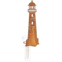 gjenstander Regnmåler Lighthouse Rust Look – Dekorativ regnmåler for hagen og gjerdet 41cm Rust