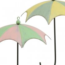 Metallparaplyer, vår, hengende paraplyer, høstdekor rosa/grønn, blå/gul H29,5cm Ø24,5cm sett med 2 stk.