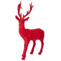 gjenstander Dekorativ figur av en stående hjort, stor, flokket juledekorasjon, 85 cm