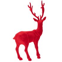 gjenstander Dekorativ figur av en stående hjort, stor, flokket juledekorasjon, 85 cm
