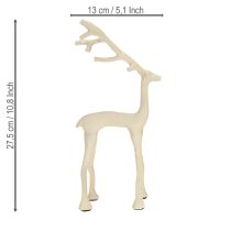 gjenstander Reinsdyrdekorasjon hjortfigur metall grå leireoptikk H27,5 cm