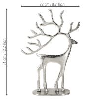 gjenstander Reinsdyrdekorasjon hjortfigur metall sølv H31cm