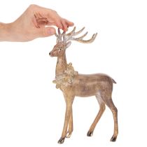 gjenstander Dekorativ figur av en hjort med gevir, til stående, julepynt, 28 cm