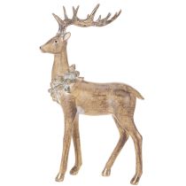 gjenstander Dekorativ figur av en stående hjort med gevir og kongler, 41 cm