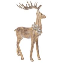 gjenstander Dekorativ figur av en stående hjort med gevir og kongler, 41 cm