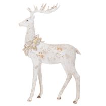 gjenstander Dekorativ hjortefigur med kongledekorasjon til vinterdekorasjon, 49 cm