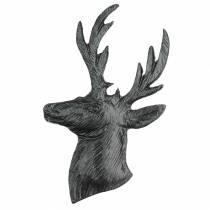gjenstander Dekorativ reinsdyrbyste sort metall 8cm × 4,8cm 8stk