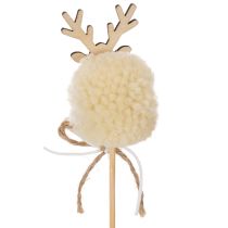 gjenstander Dekorative reinsdyrfigurer med pomponger og juleklyper 24 cm 12 stk