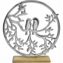 gjenstander Borddekorasjonsfjær, dekorativ ring fugl deco sølv H37,5cm